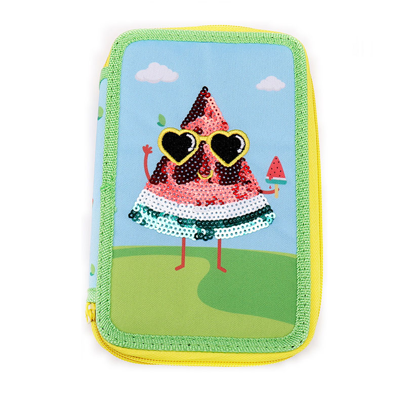 Bag peansail zippers dùbailte fasanta watermelon airson clann