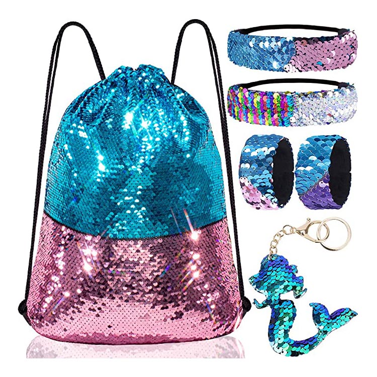 Bag tarraing-tharraing Sequin reversible