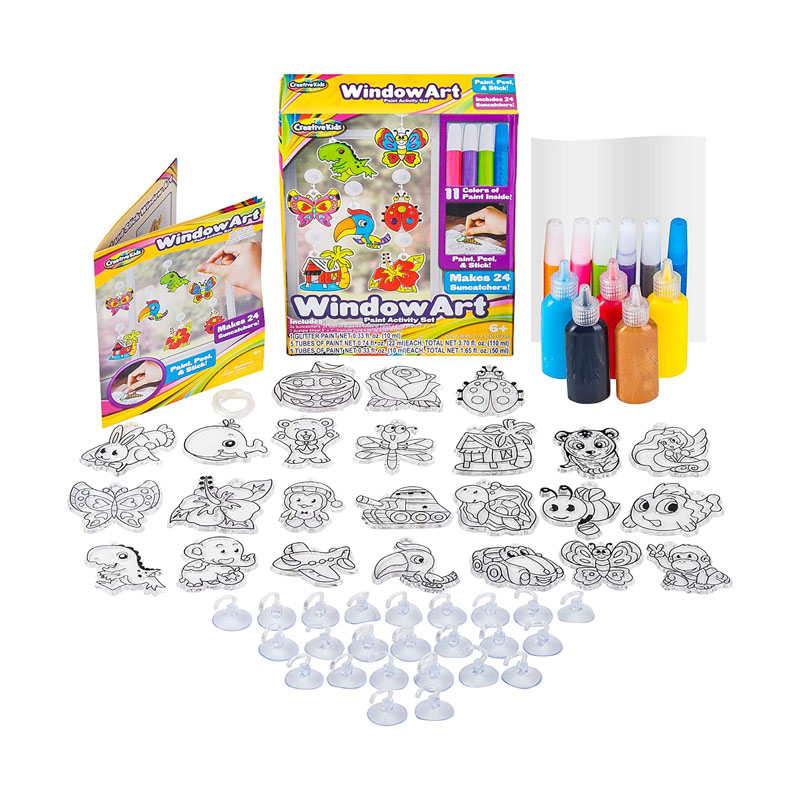 Stiogairean Ealain Paint uinneig Kids DIY Art Crafts